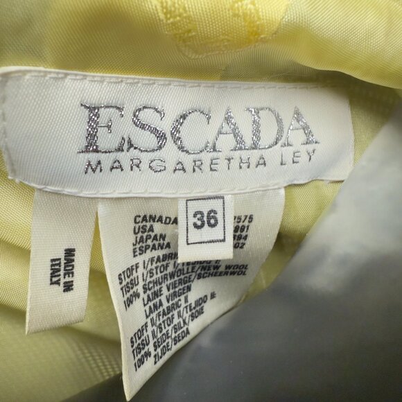 ESCADA VTG Power 100% Wool Longline Academia Houndstooth Gray Blazer Eu 36 Us 4 - Picture 10 of 13